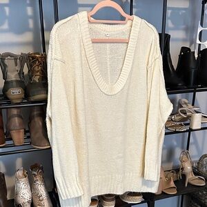 Cozy Cream V-Neck Sweater